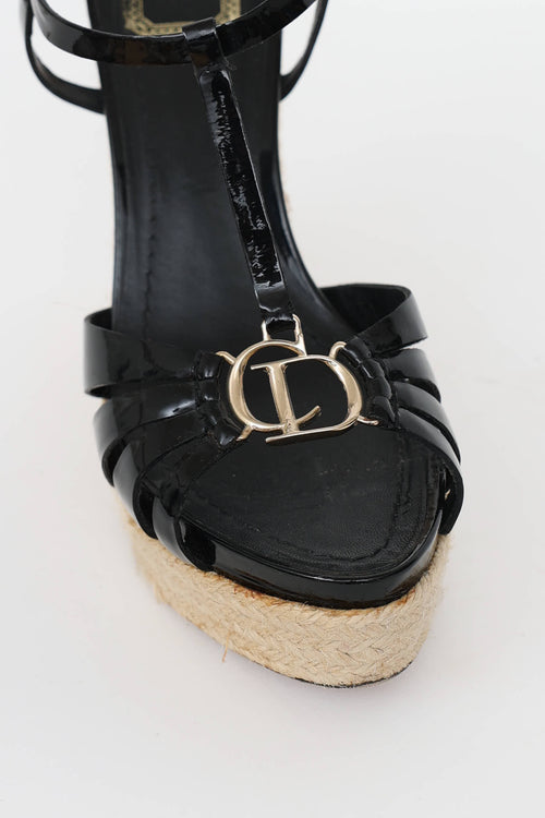 Dior Patent Espadrille Wedge