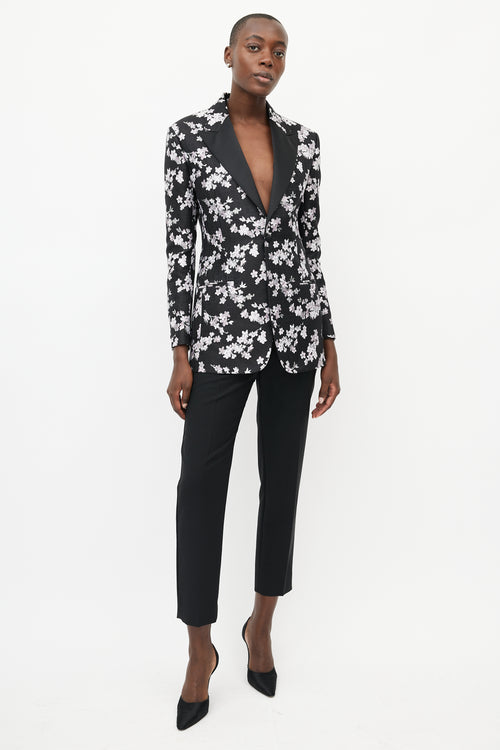 Dior Black & Pink Floral Blazer