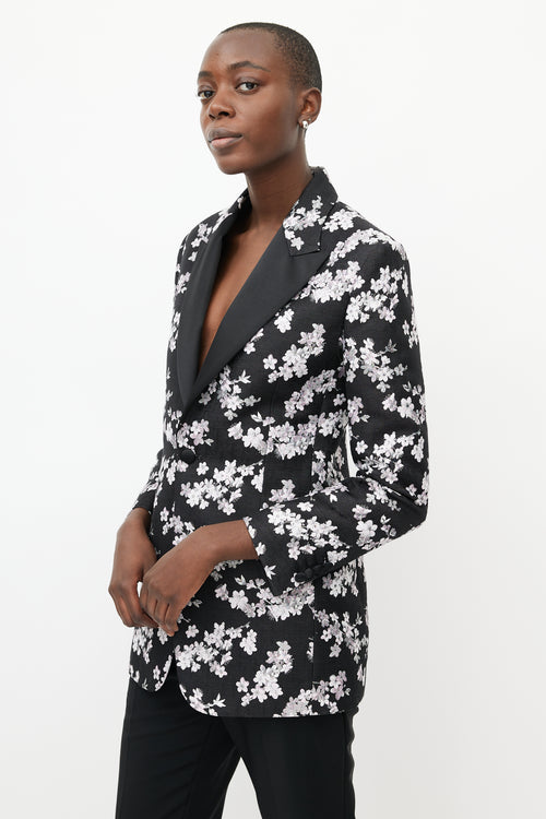 Dior Black & Pink Floral Blazer