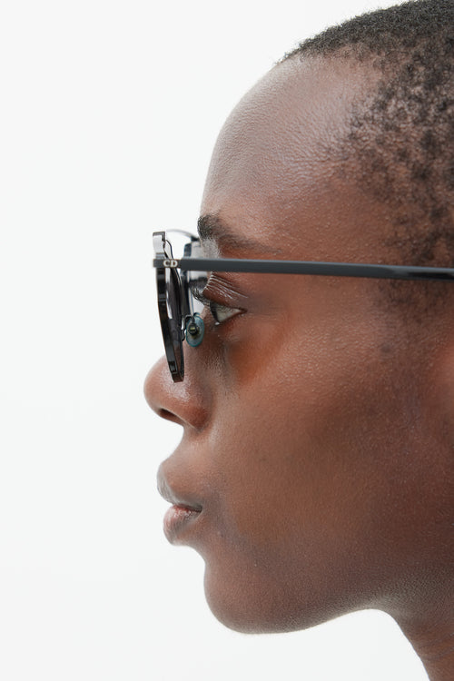 Dior Black & Silver DiorSoReal Circular Sunglasses