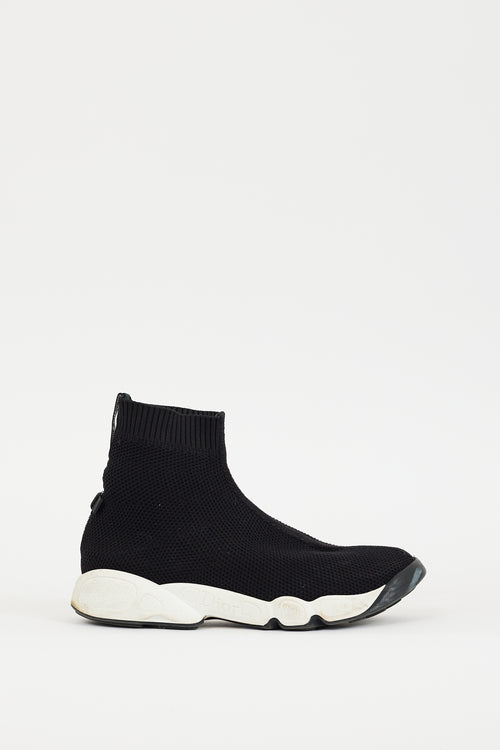Dior Black & White Fusion Technical High Top Sneaker