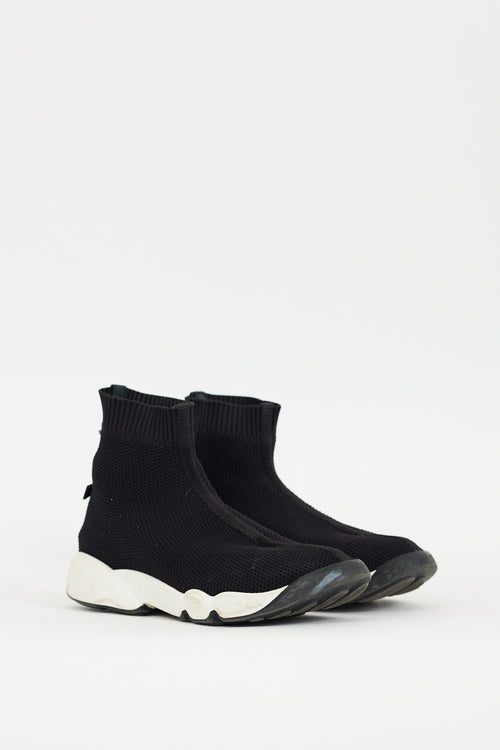 Dior Black & White Fusion Technical High Top Sneaker