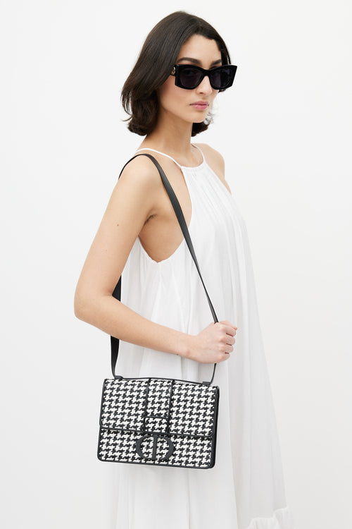 Dior Black & White Houndstooth 30 Montaigne Bag