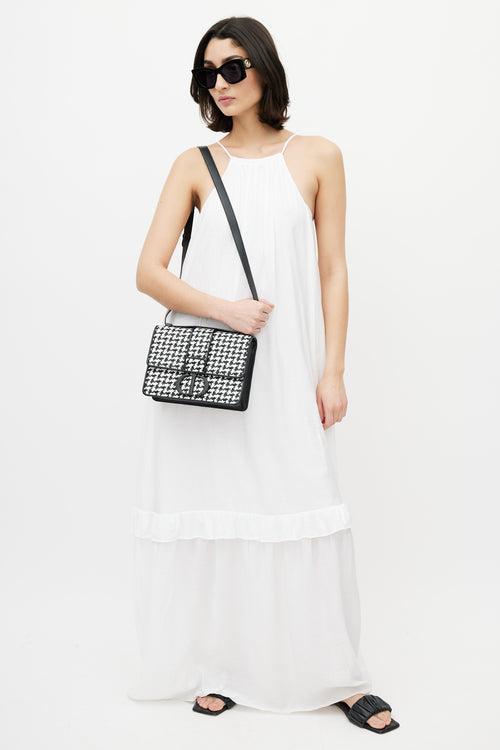 Dior Black & White Houndstooth 30 Montaigne Bag