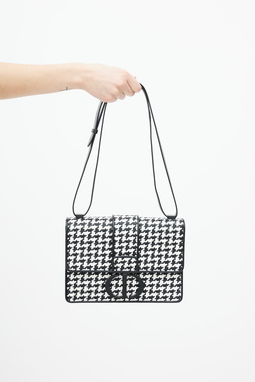 Dior Black & White Houndstooth 30 Montaigne Bag