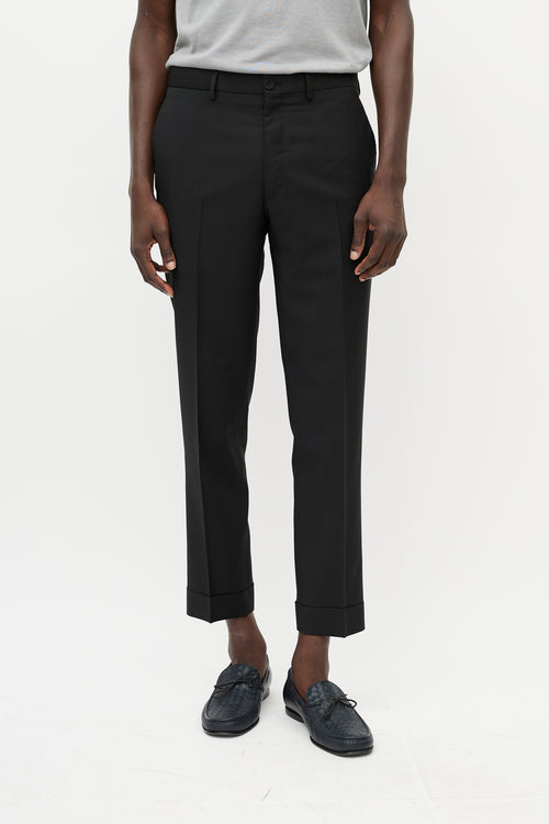 Dior Black Wool & Mohair Cuffed Trouser