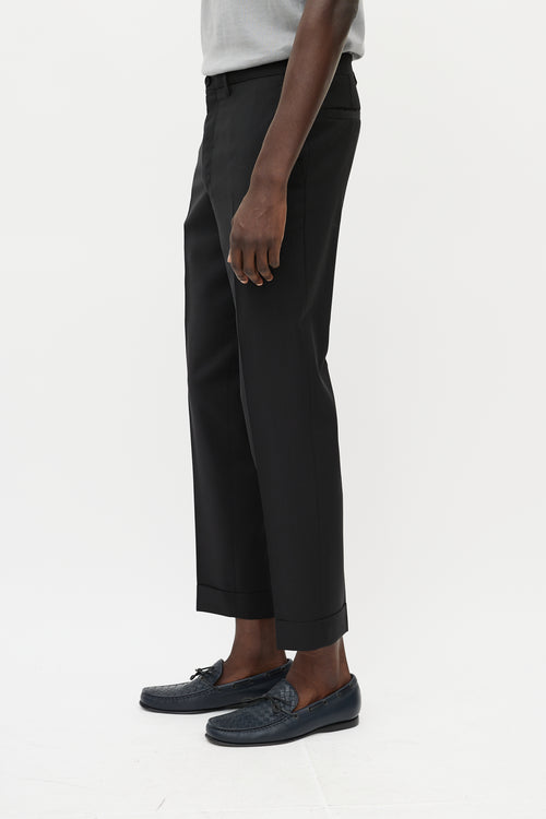Dior Black Wool & Mohair Cuffed Trouser