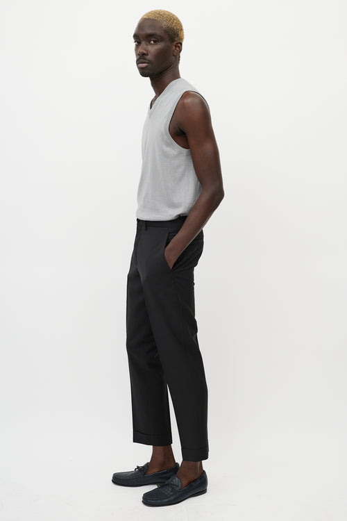 Dior Black Wool & Mohair Cuffed Trouser