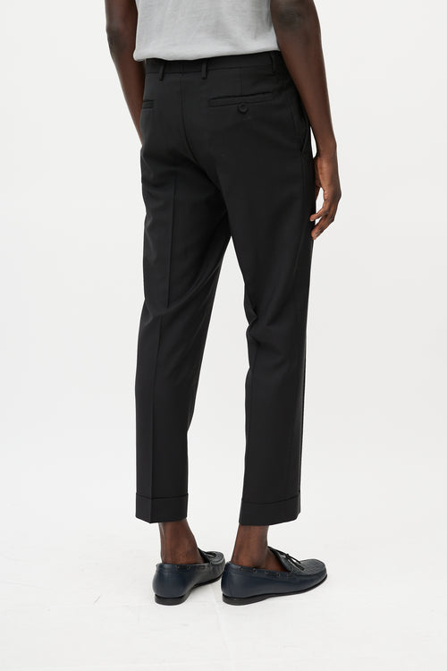 Dior Black Wool & Mohair Cuffed Trouser