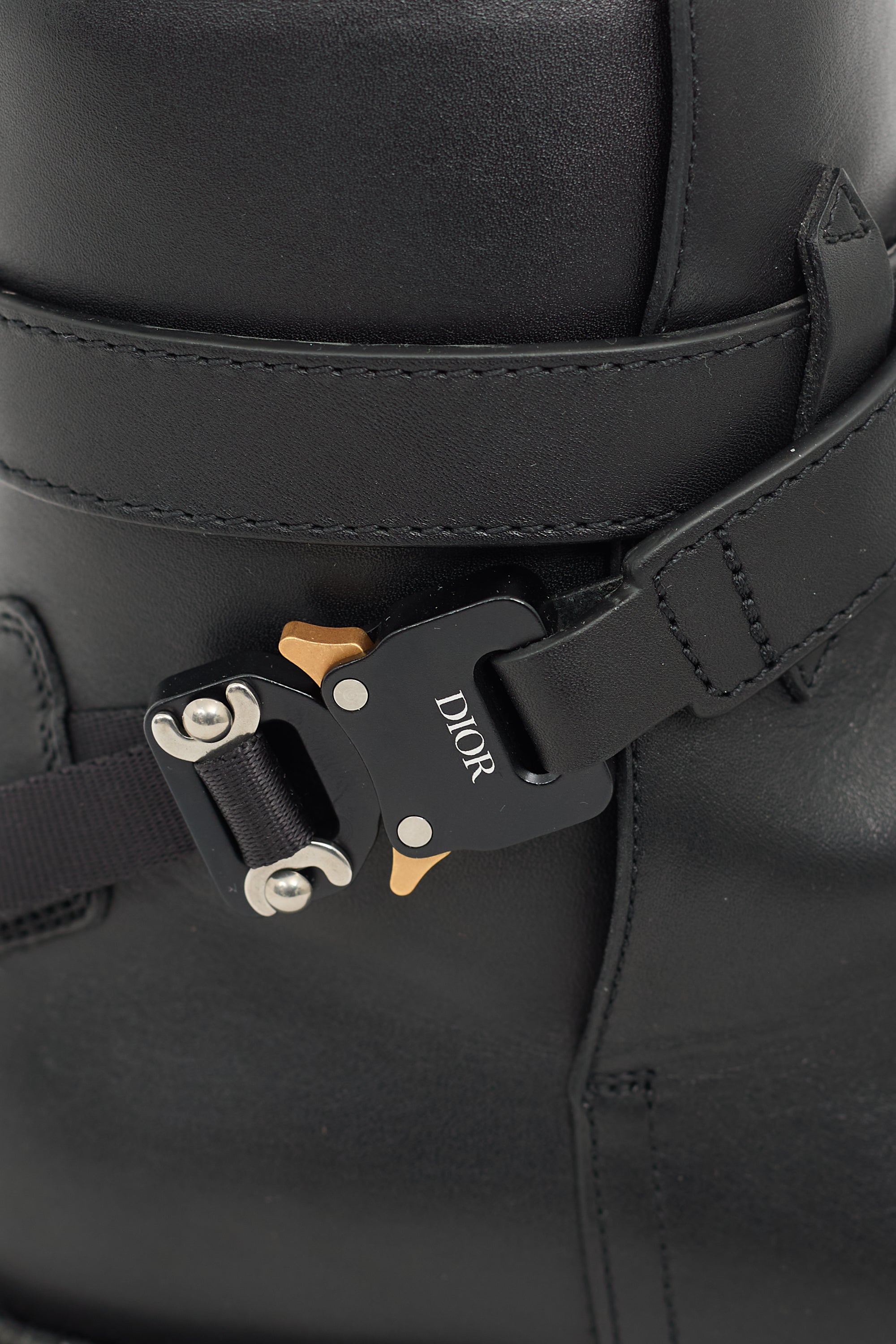 Dior Black Leather Evidence Buckle Boot
