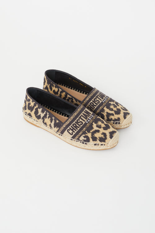 Dior Black & Brown Granville Pattern Espadrille Flat