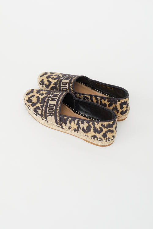 Dior Black & Brown Granville Pattern Espadrille Flat