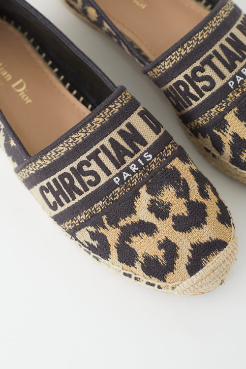 Dior Black & Brown Granville Pattern Espadrille Flat