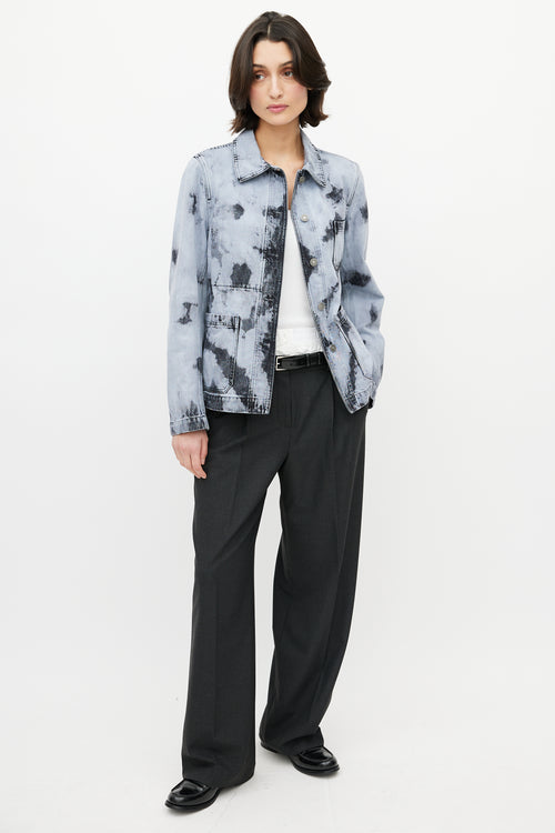 Dior Blue & Black Washed Dye Denim Chore Jacket
