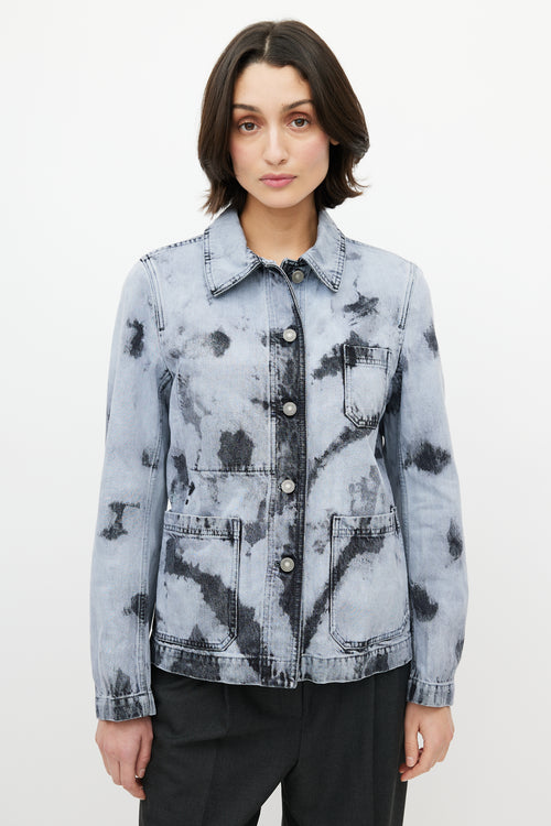 Dior Blue & Black Washed Dye Denim Chore Jacket