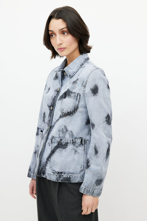 Dior Blue & Black Washed Dye Denim Chore Jacket