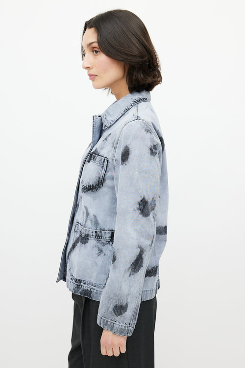 Dior Blue & Black Washed Dye Denim Chore Jacket