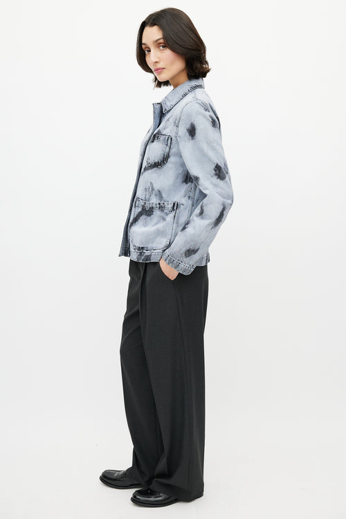 Dior Blue & Black Washed Dye Denim Chore Jacket