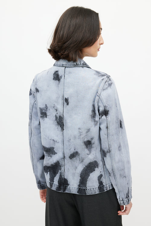 Dior Blue & Black Washed Dye Denim Chore Jacket