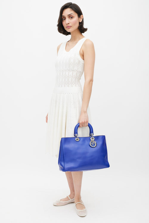 Dior Blue & Silver Leather Diorissimo  Tote
