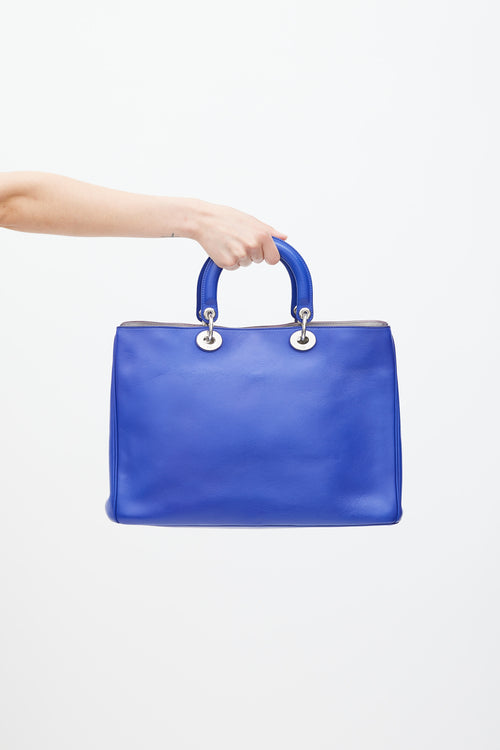 Dior Blue & Silver Leather Diorissimo  Tote