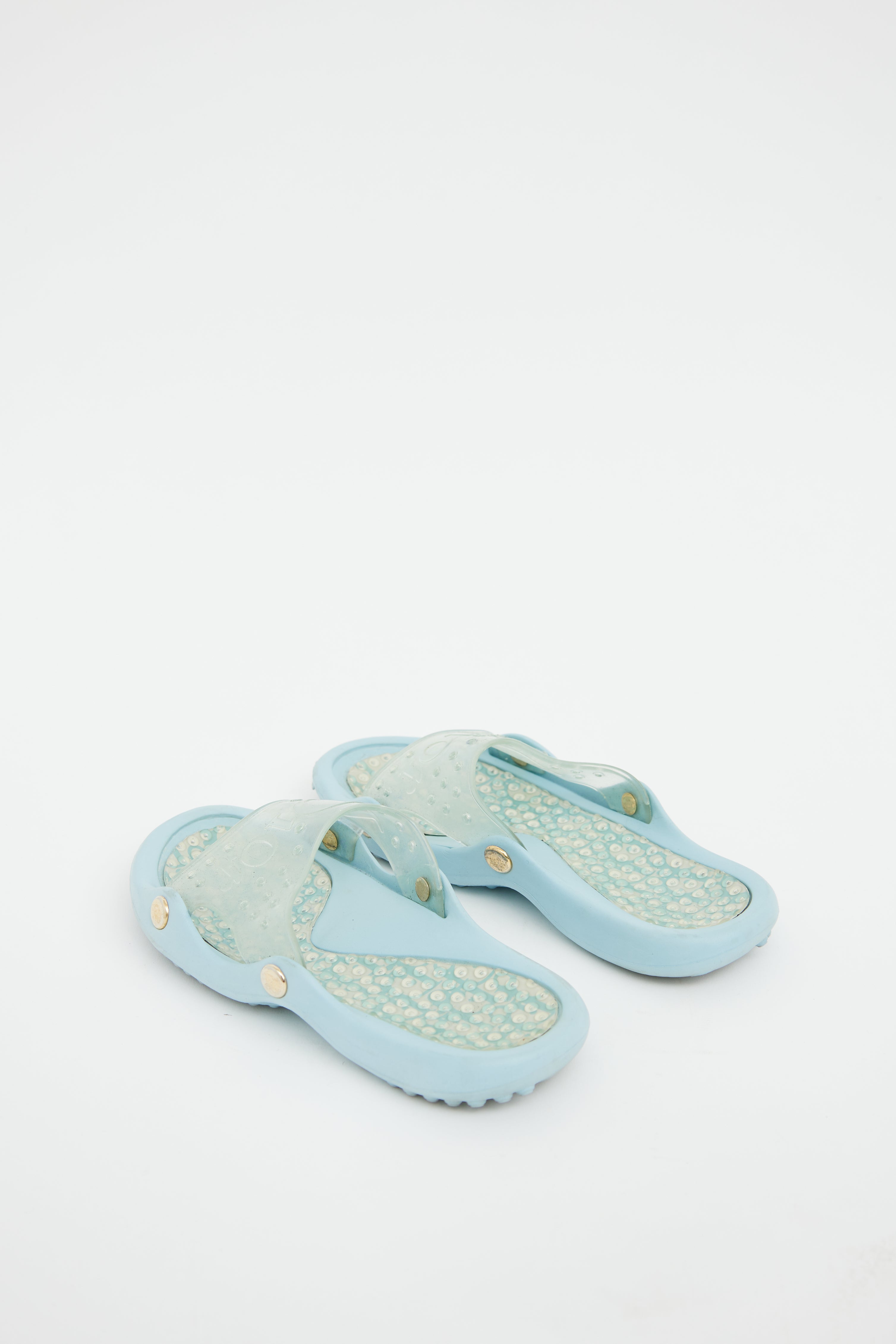 Dior Blue PVC Logo Slide