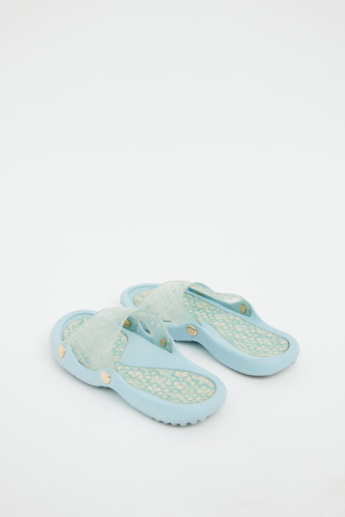 Dior Blue PVC Logo Slide