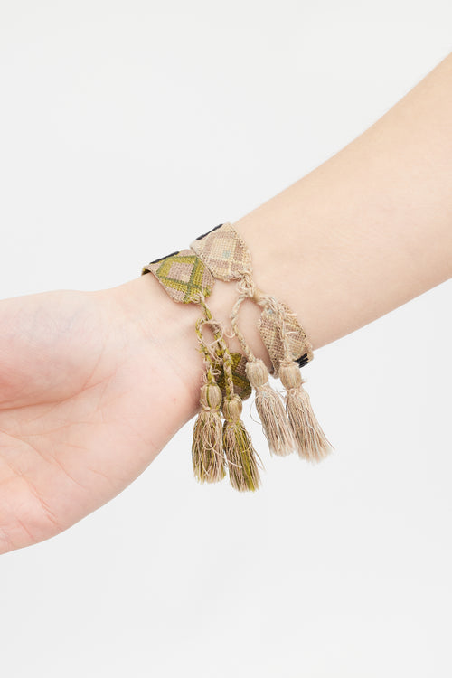 Dior Brown & Black J'Adior Woven Two Piece Bracelet