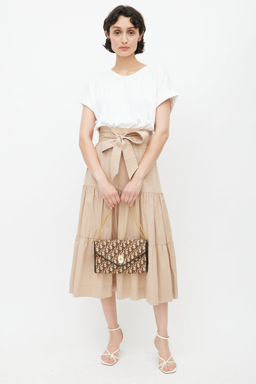 Dior Brown & Gold Monogram Trotter Shoulder Bag