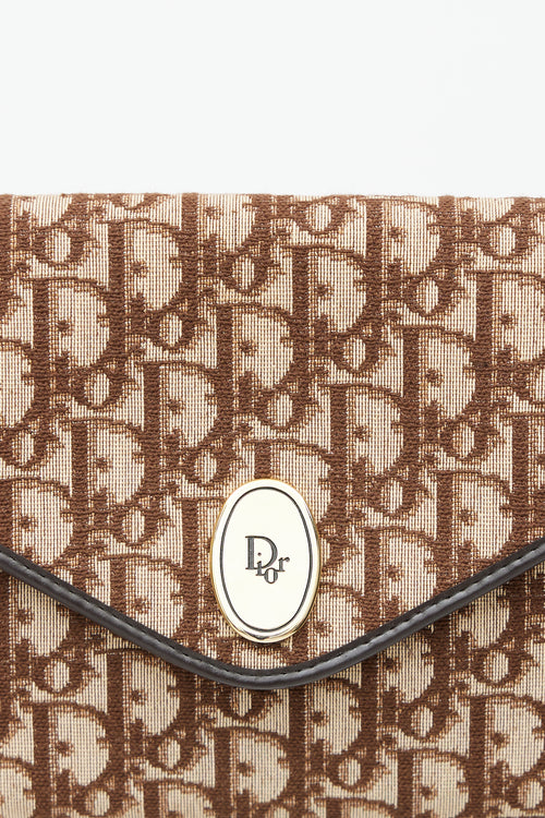 Dior Brown & Gold Monogram Trotter Shoulder Bag