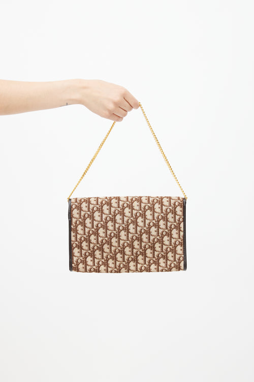 Dior Brown & Gold Monogram Trotter Shoulder Bag