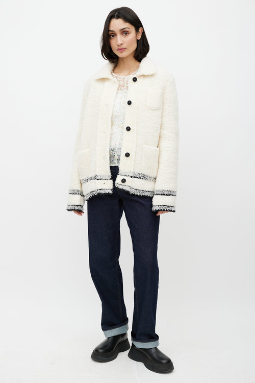 Dior Cream & Black Caro Ecru Wool Jacket