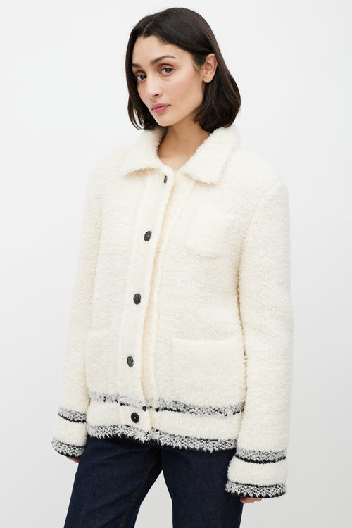 Dior Cream & Black Caro Ecru Wool Jacket