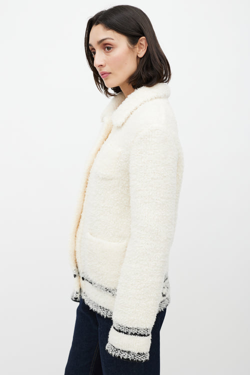 Dior Cream & Black Caro Ecru Wool Jacket