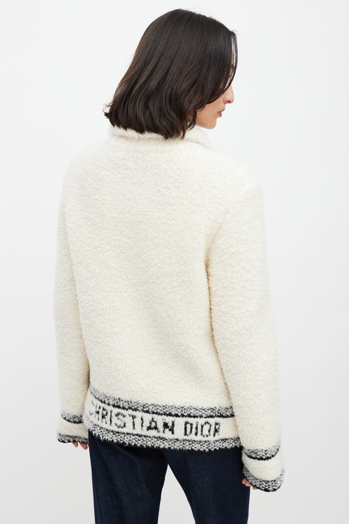 Dior Cream & Black Caro Ecru Wool Jacket