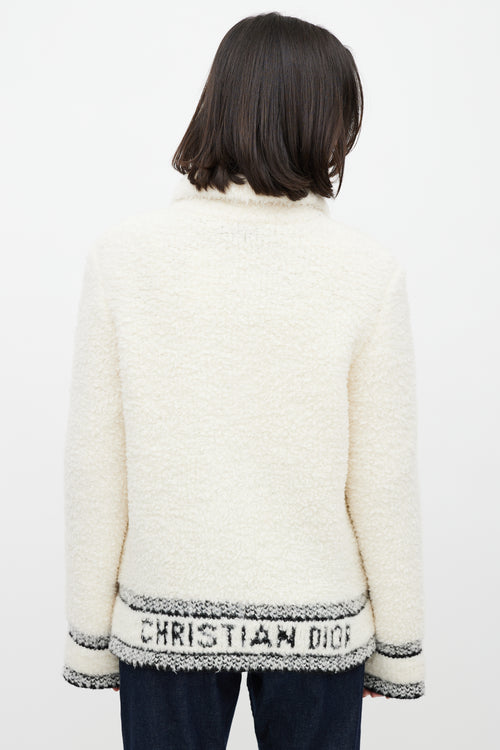 Dior Cream & Black Caro Ecru Wool Jacket