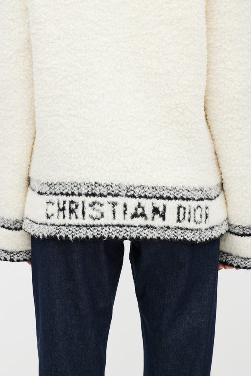Dior Cream & Black Caro Ecru Wool Jacket
