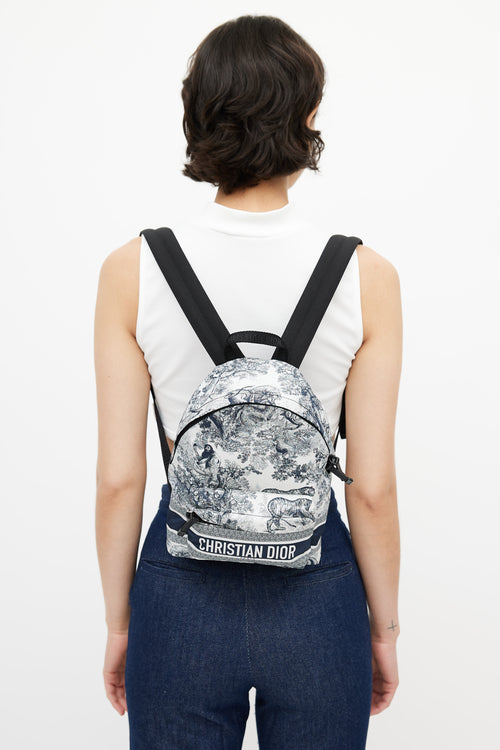 Dior 2021 White & Navy DiorTravel Nylon Backpack