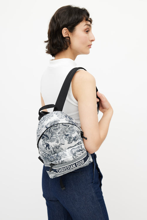 Dior 2021 White & Navy DiorTravel Nylon Backpack