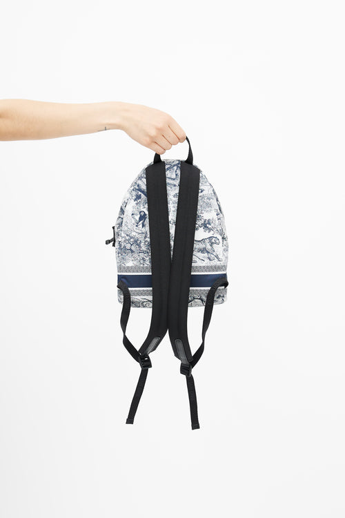 Dior 2021 White & Navy DiorTravel Nylon Backpack