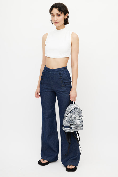 Dior 2021 White & Navy DiorTravel Nylon Backpack