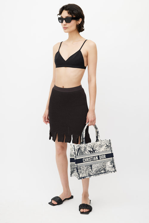 Dior 2021 Cream & Navy Medium Book Tote