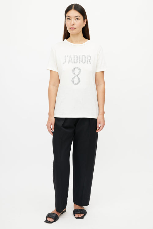 Dior Cream J'Adior 8 Print T-Shirt