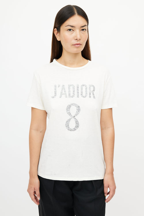 Dior Cream J'Adior 8 Print T-Shirt