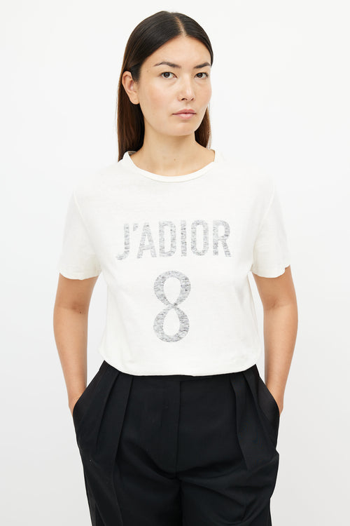 Dior Cream J'Adior 8 Print T-Shirt