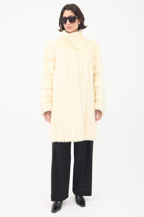 Dior Vintage Cream Collared Fur Coat