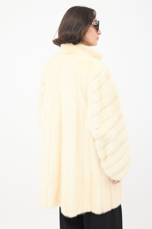 Dior Vintage Cream Collared Fur Coat