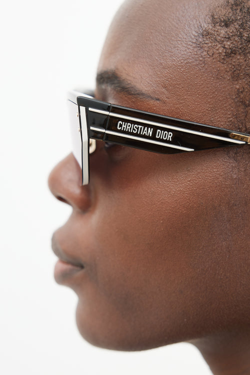 Dior Gold & Brown DiorClub M3U Shield Sunglasses
