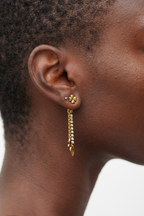 Dior Crystal Charms CD Drop Earrings