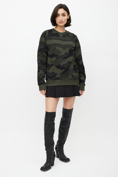 Dior Green & Black Camo Knit Sweater